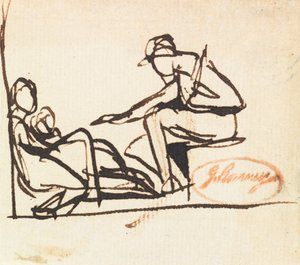 Two Seated Figures by George Romney
